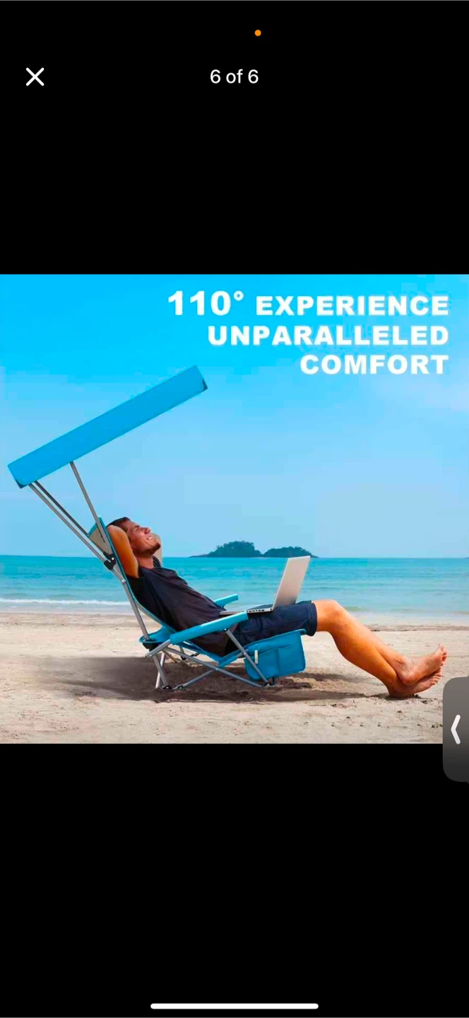 SUPERBELLA Beach Chair with Canopy and Side Storage - photo 4