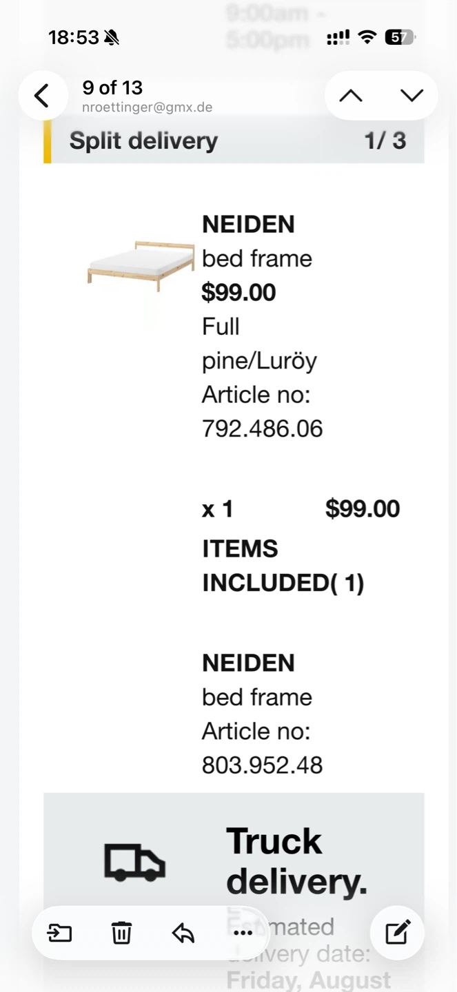 IKEA bed frame Neiden full size