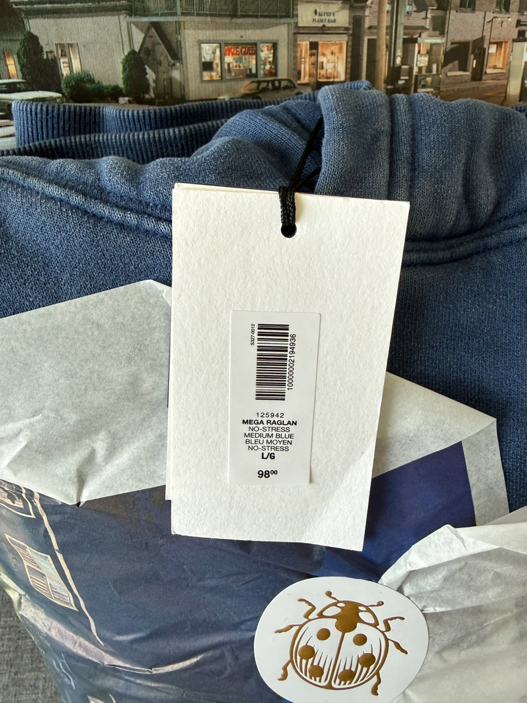 Aritzia Mega Raglan Hoodie - Medium Blue - L/G - photo 3