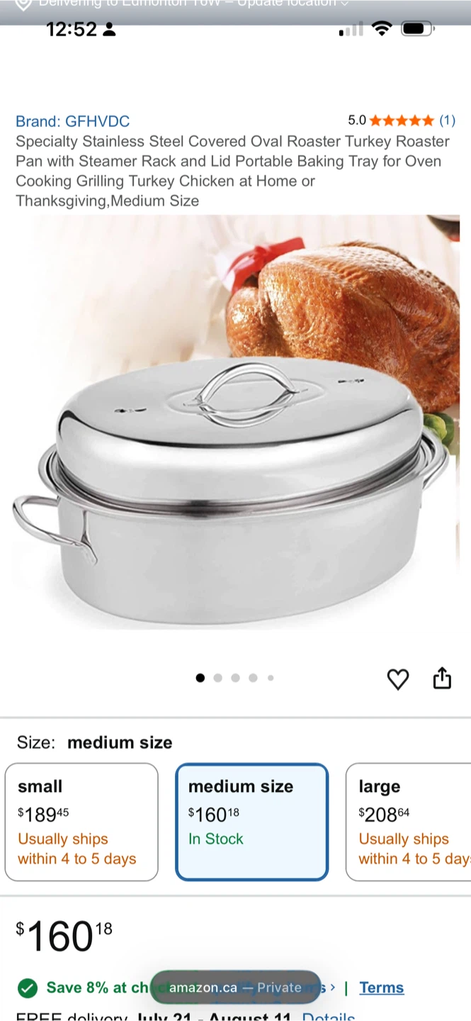Stainless Steel Oval Roaster with steamer Rack