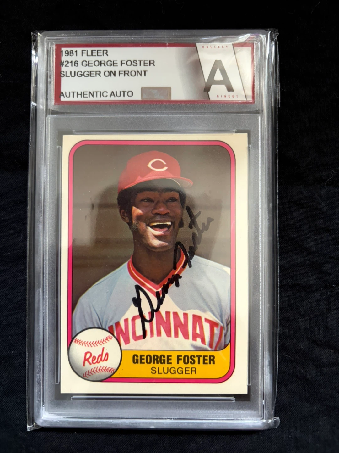 1981 Fleer George Foster #216 Baseball Card - Authentic Auto