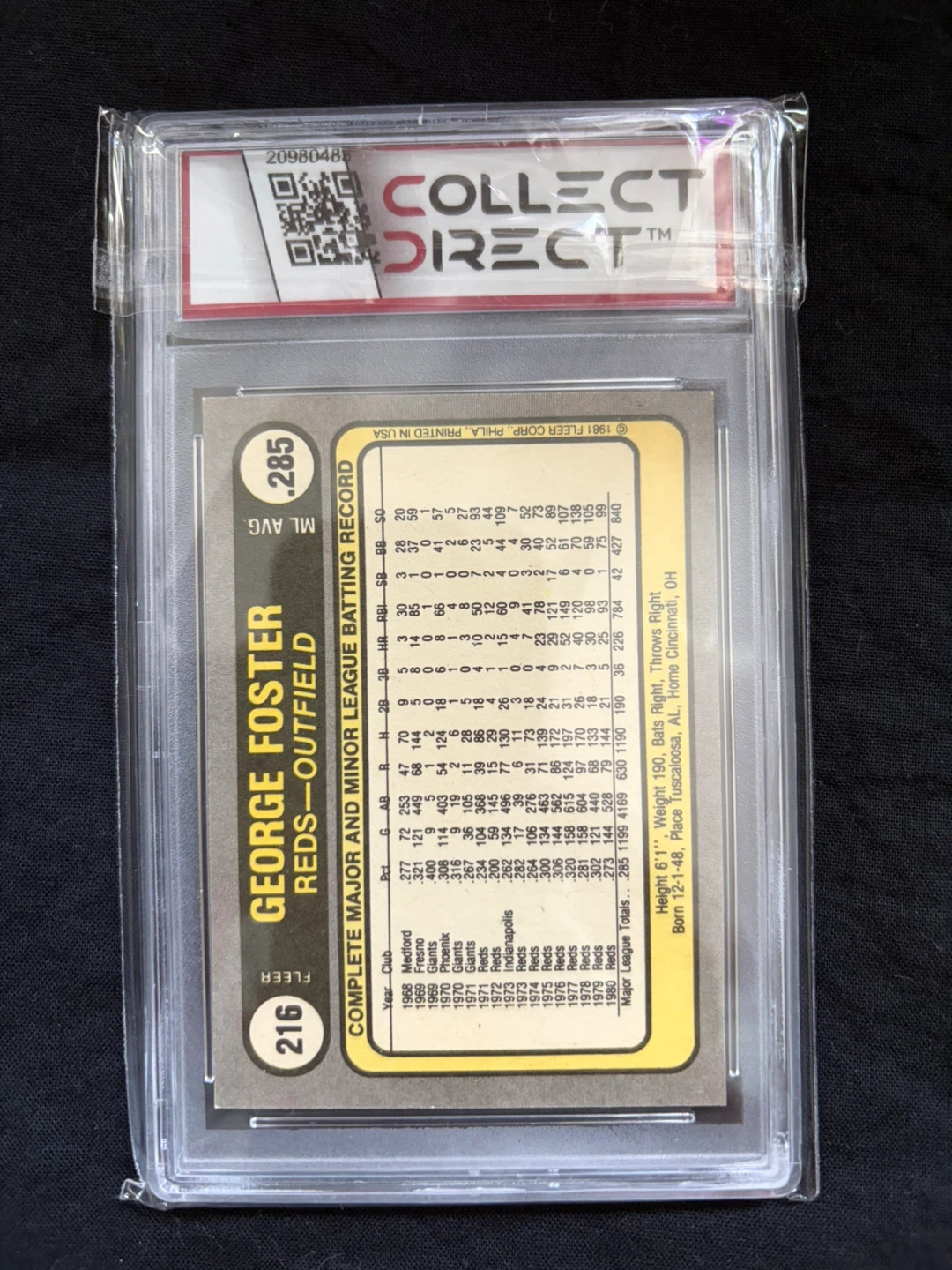 1981 Fleer George Foster #216 Baseball Card - Authentic Auto - photo 2