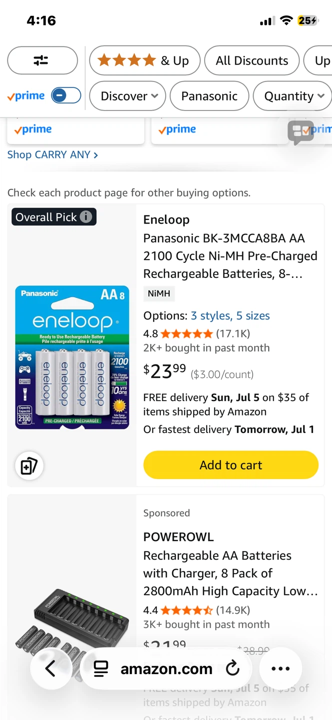 ❗️Panasonic eneloop AA Rechargeable Ni-MH Batteries (4-Pack) - photo 3