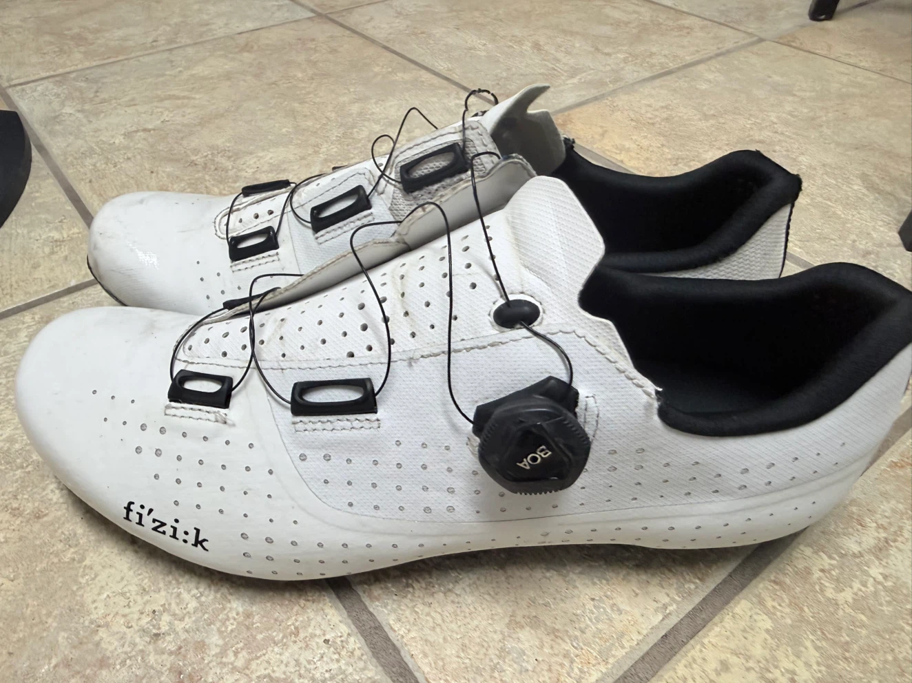 Fizik White Cycling Shoes