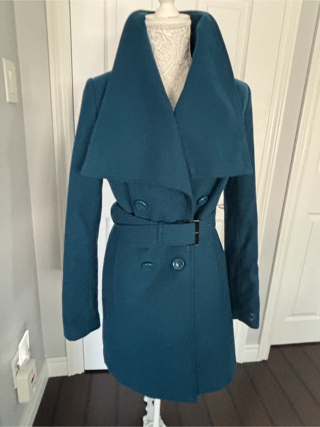 Ricki’s Teal Double-Breasted Belted Coat