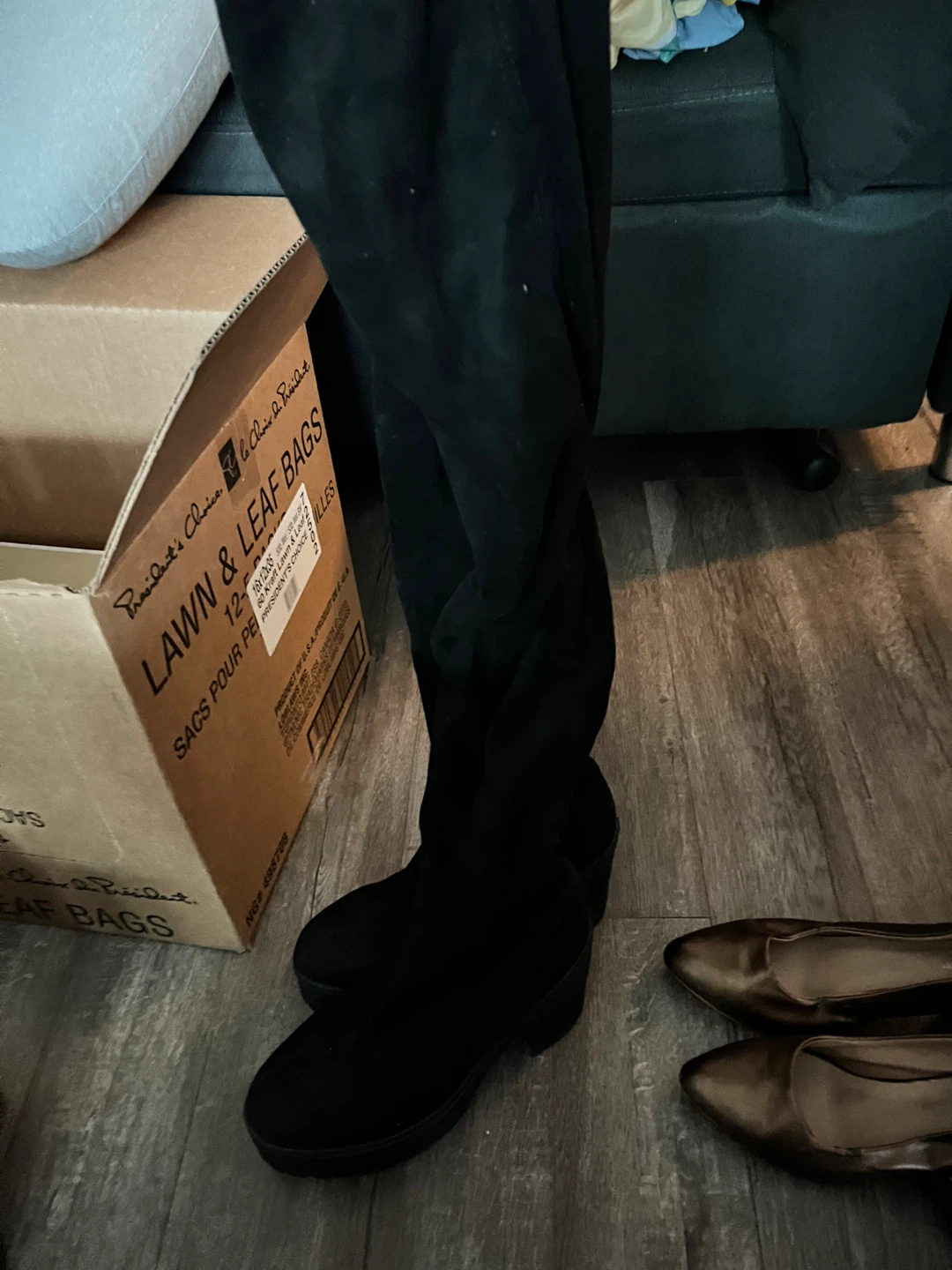 Black Suede Platform Boots