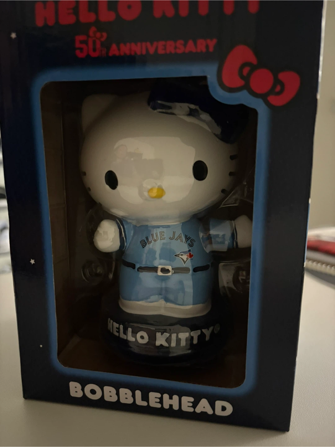 Hello Kitty 50th Anniversary Blue Jays Bobblehead