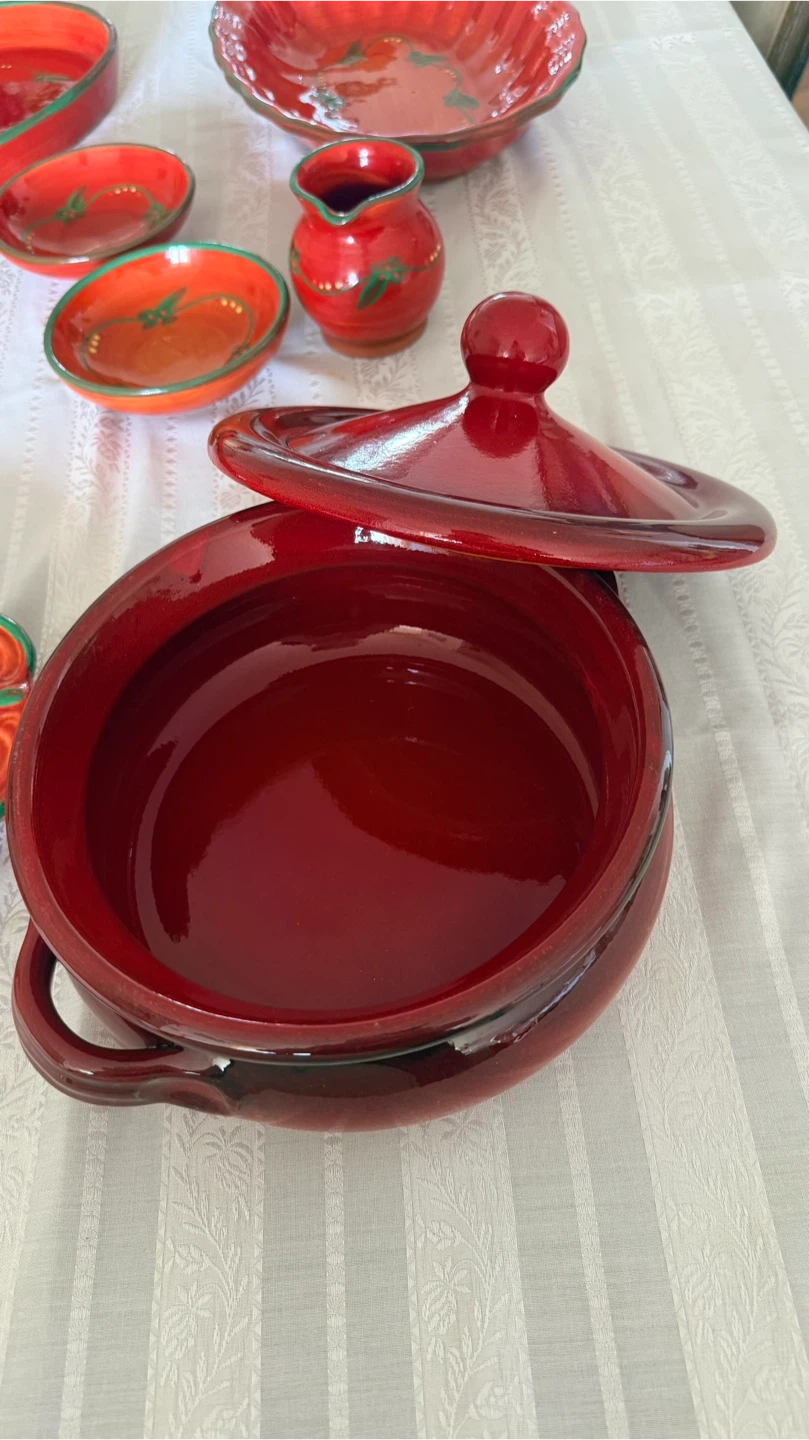 9 pieces Ceramic Serving Dish Set - Red & Green - photo 5