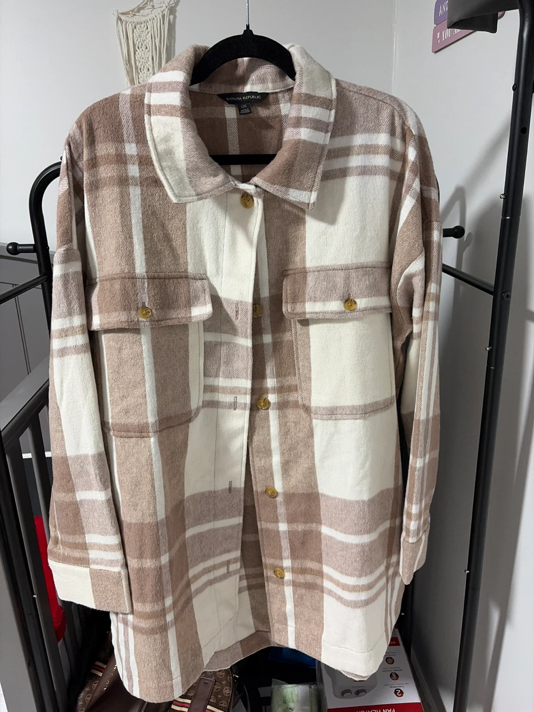Banana Republic Plaid Shacket Women's Size L