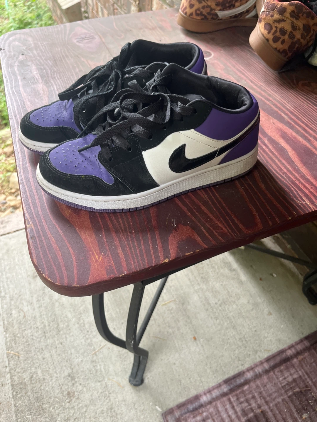 Nike Air Jordan 1 Mid Purple Black White Sneakers