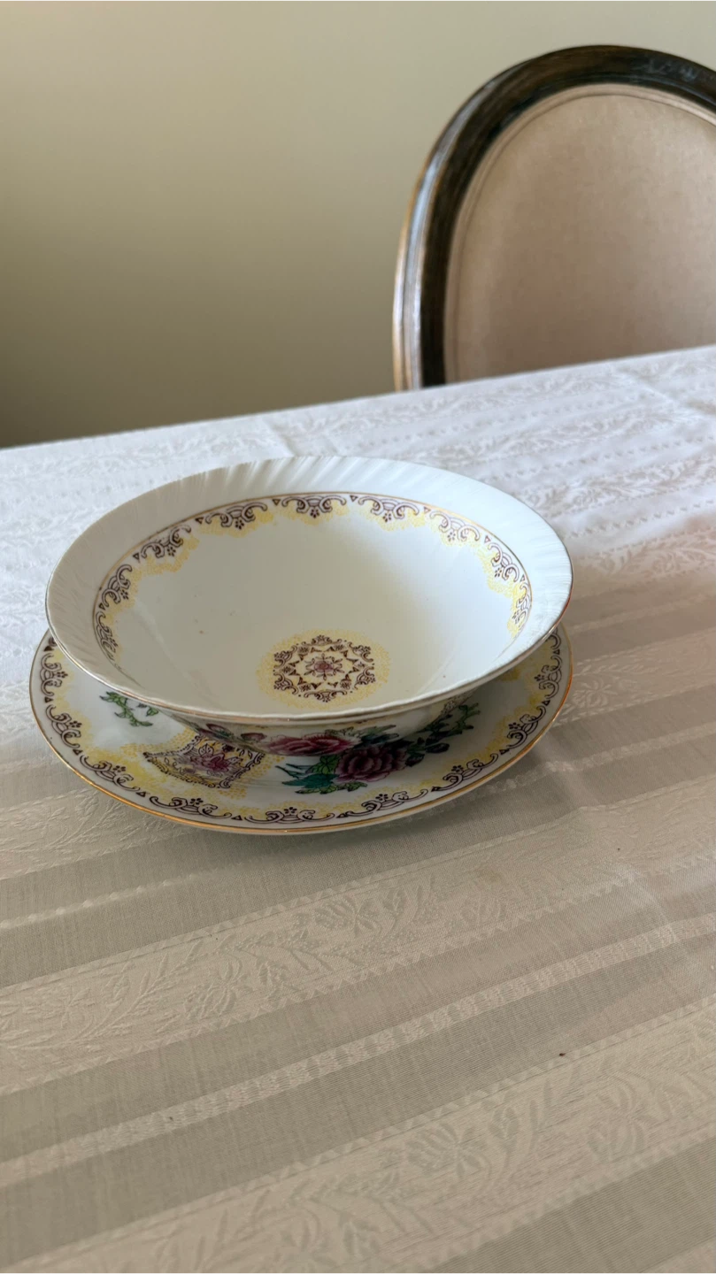 Antique 70 years old Decorative Bowl and Plate Set