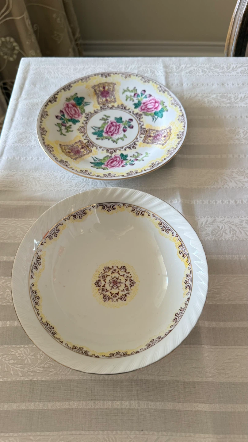 Antique 70 years old Decorative Bowl and Plate Set - photo 2