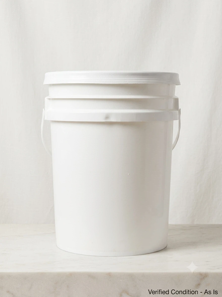 White Plastic Bucket with Lid