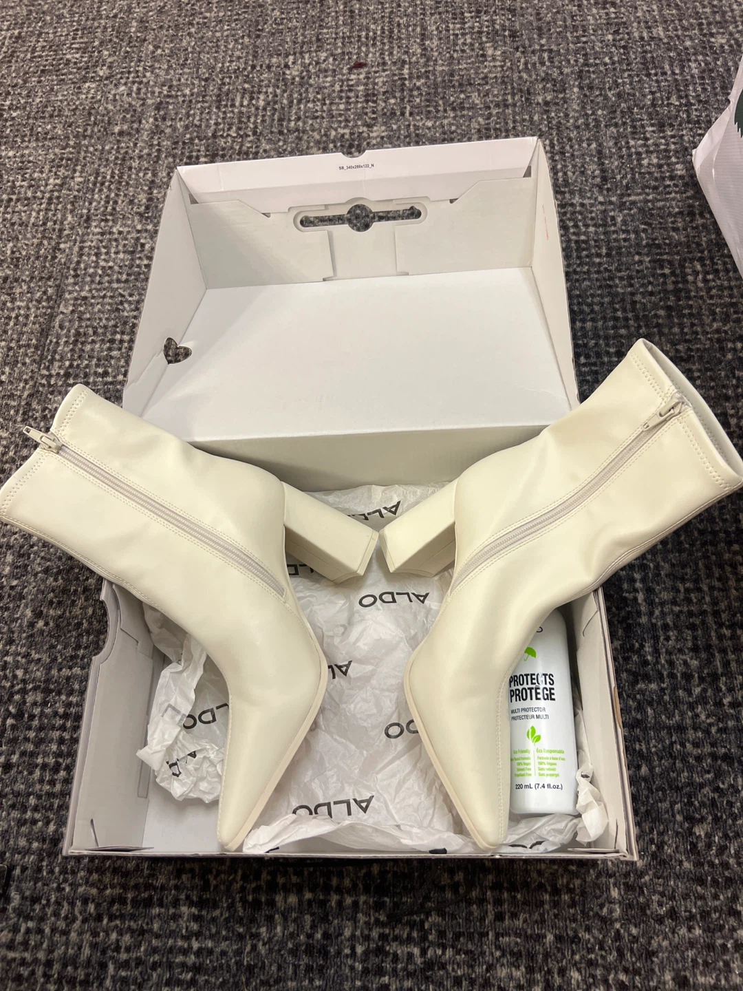 ALDO White Ankle Boots with Protector Spray