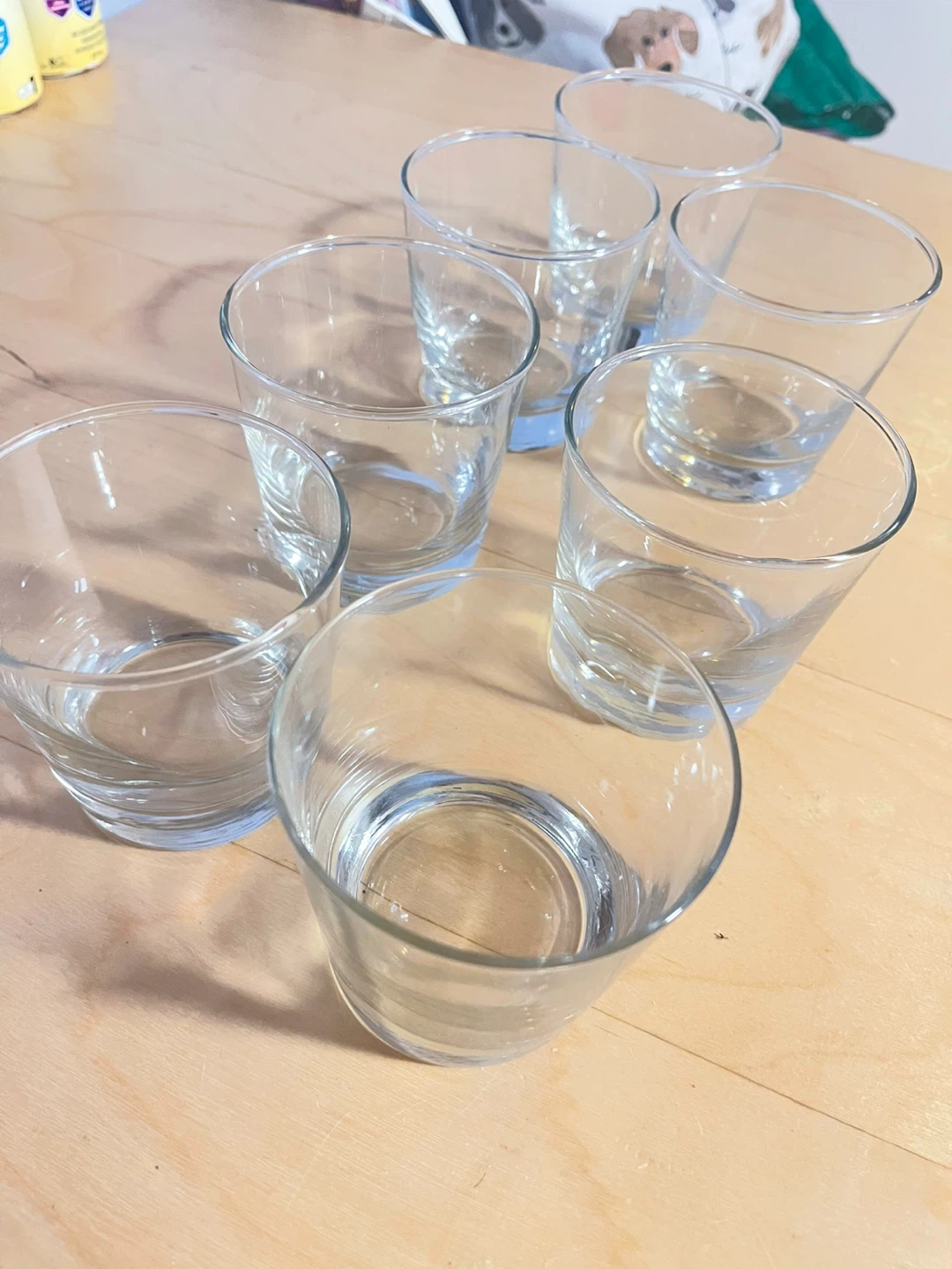 Set of 7 Clear Drinking Glasses