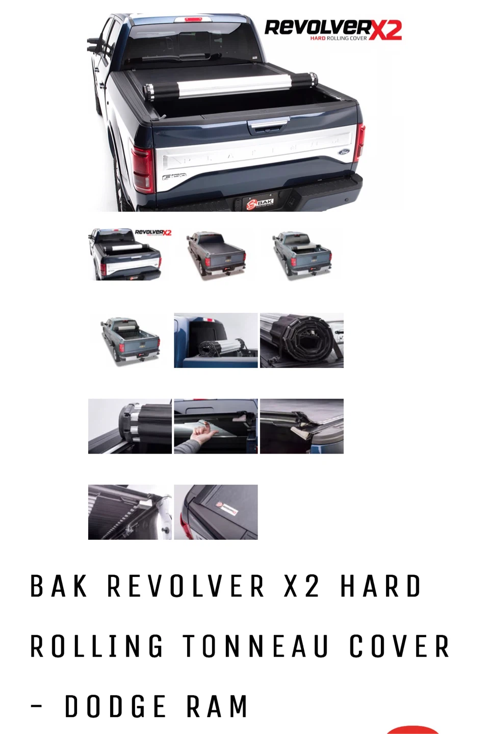BAK Revolver X2 Hard Rolling Tonneau Cover - Dodge Ram 5.7ft Bed