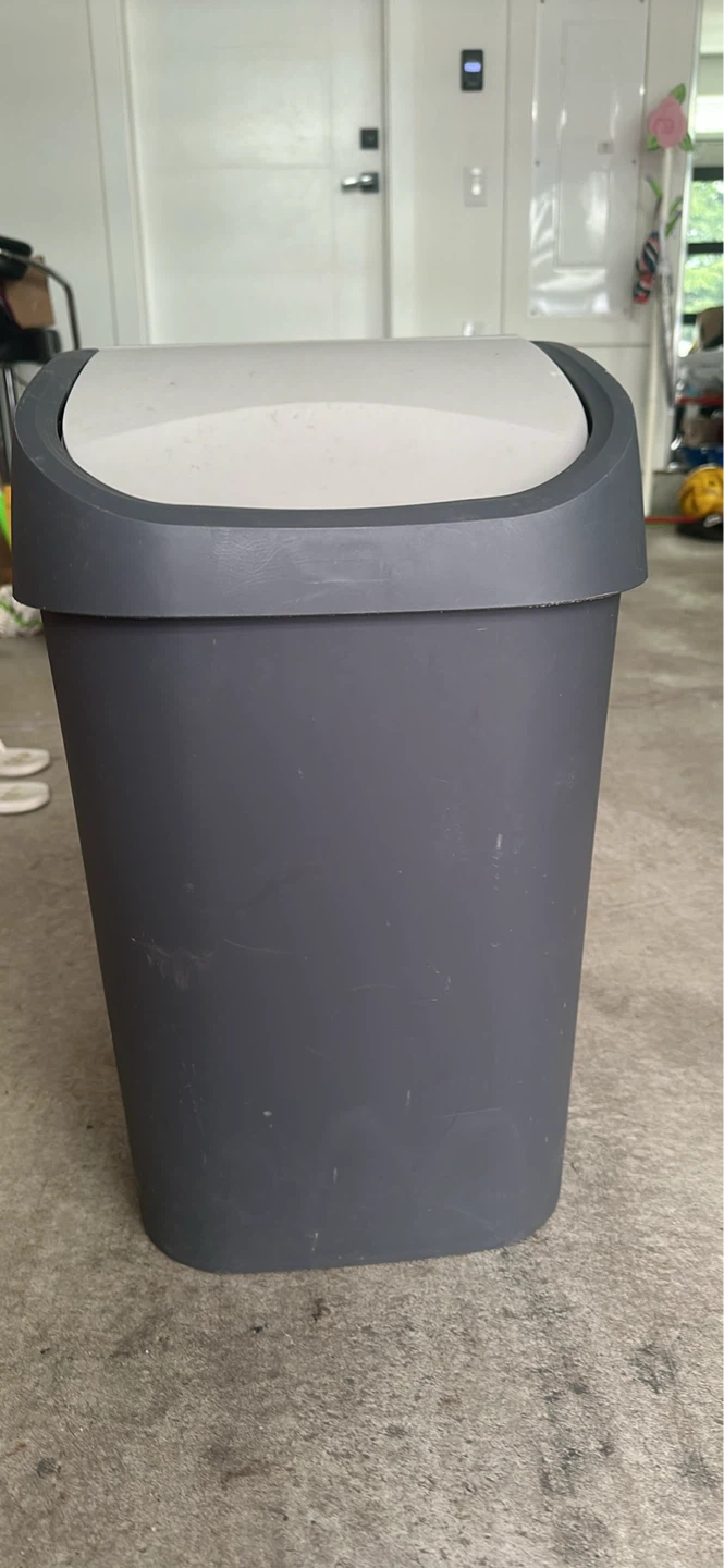 Dark Grey Swing Lid Trash Can - photo 2
