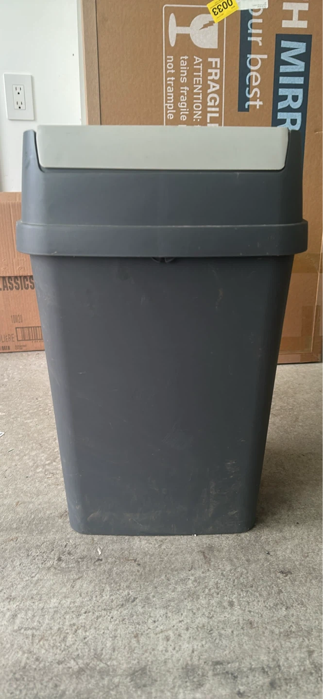 Dark Grey Swing Lid Trash Can - photo 3