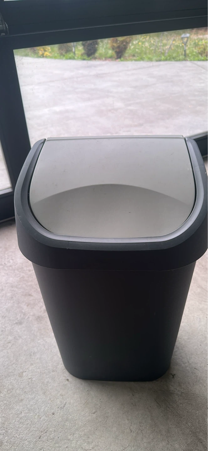 Dark Grey Swing Lid Trash Can