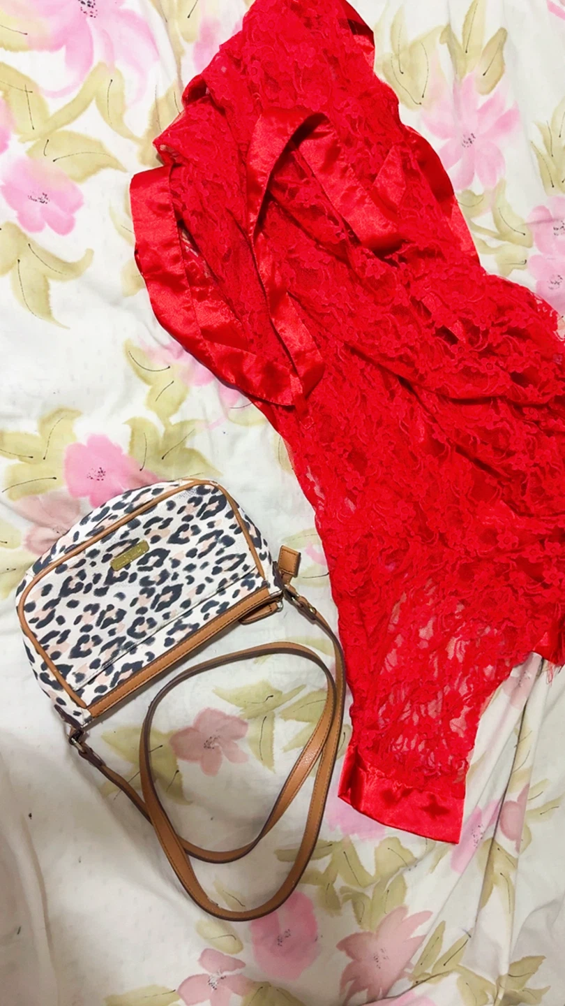Leopard Print Crossbody Bag + Red Net Robe - photo 2