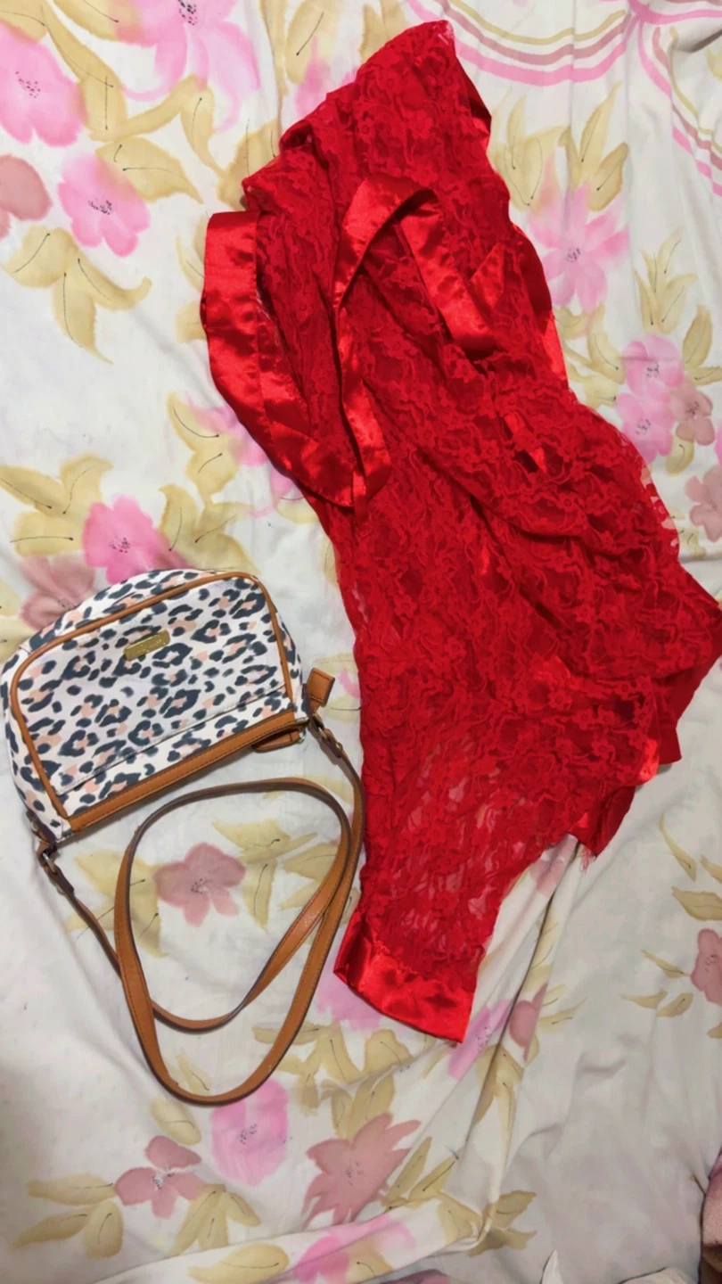 Leopard Print Crossbody Bag + Red Net Robe - photo 3