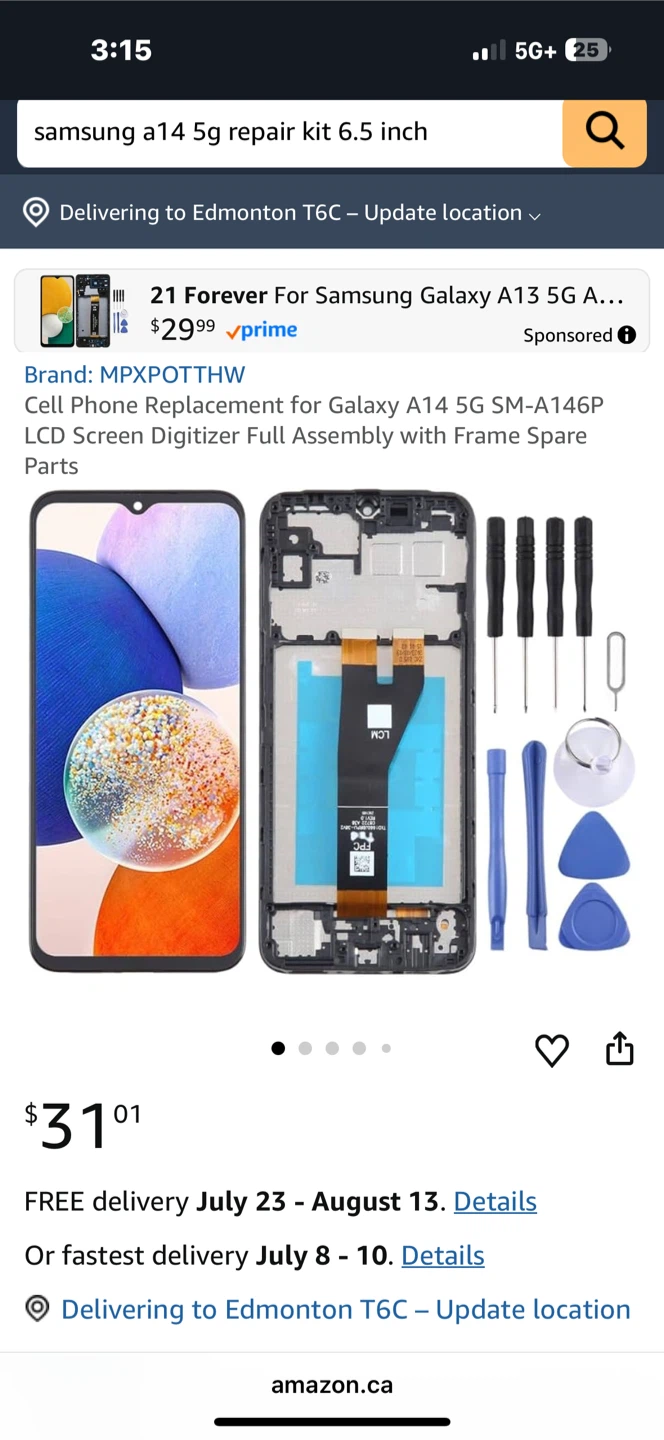 Samsung A14 5G Repair Kit 6.5 Inch Screen Replacement