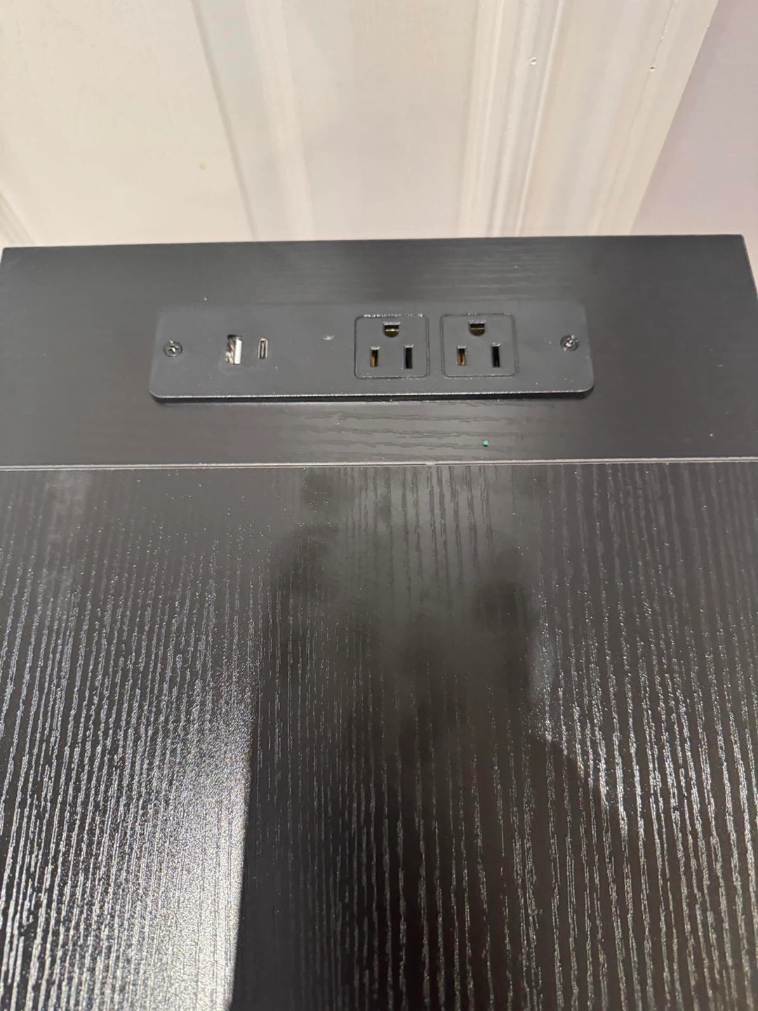 Black Side Table with 2 Drawers and Built-in Outlets - photo 4