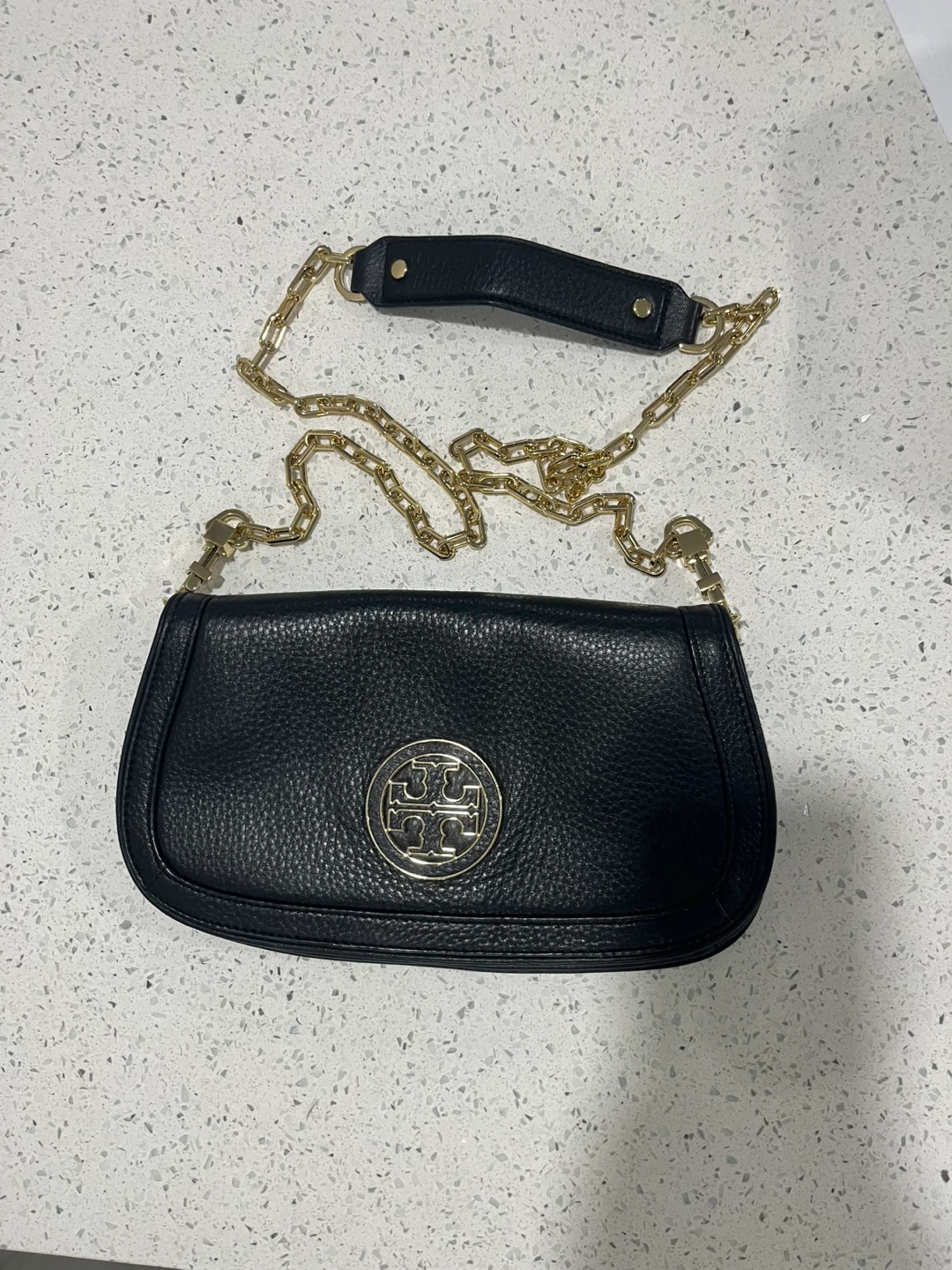 Tory Burch Black Leather Shoulder Bag