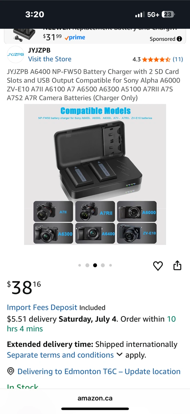 FW50 Dual Battery Charger with 2 SD Card Slots - photo 2