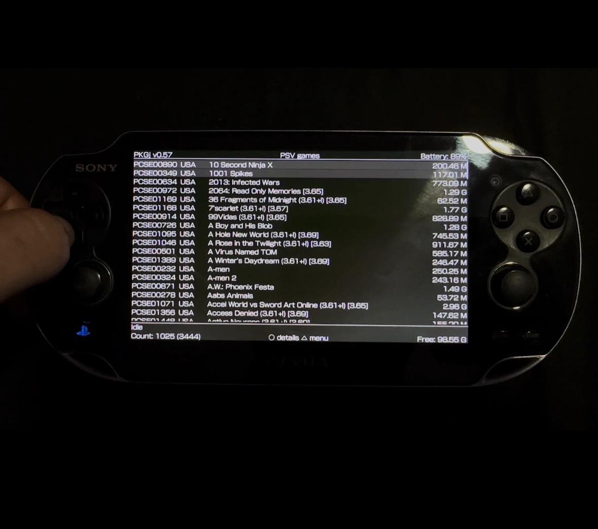 Sony PS Vita (PCH-1100 OLED) Modded + 128GB