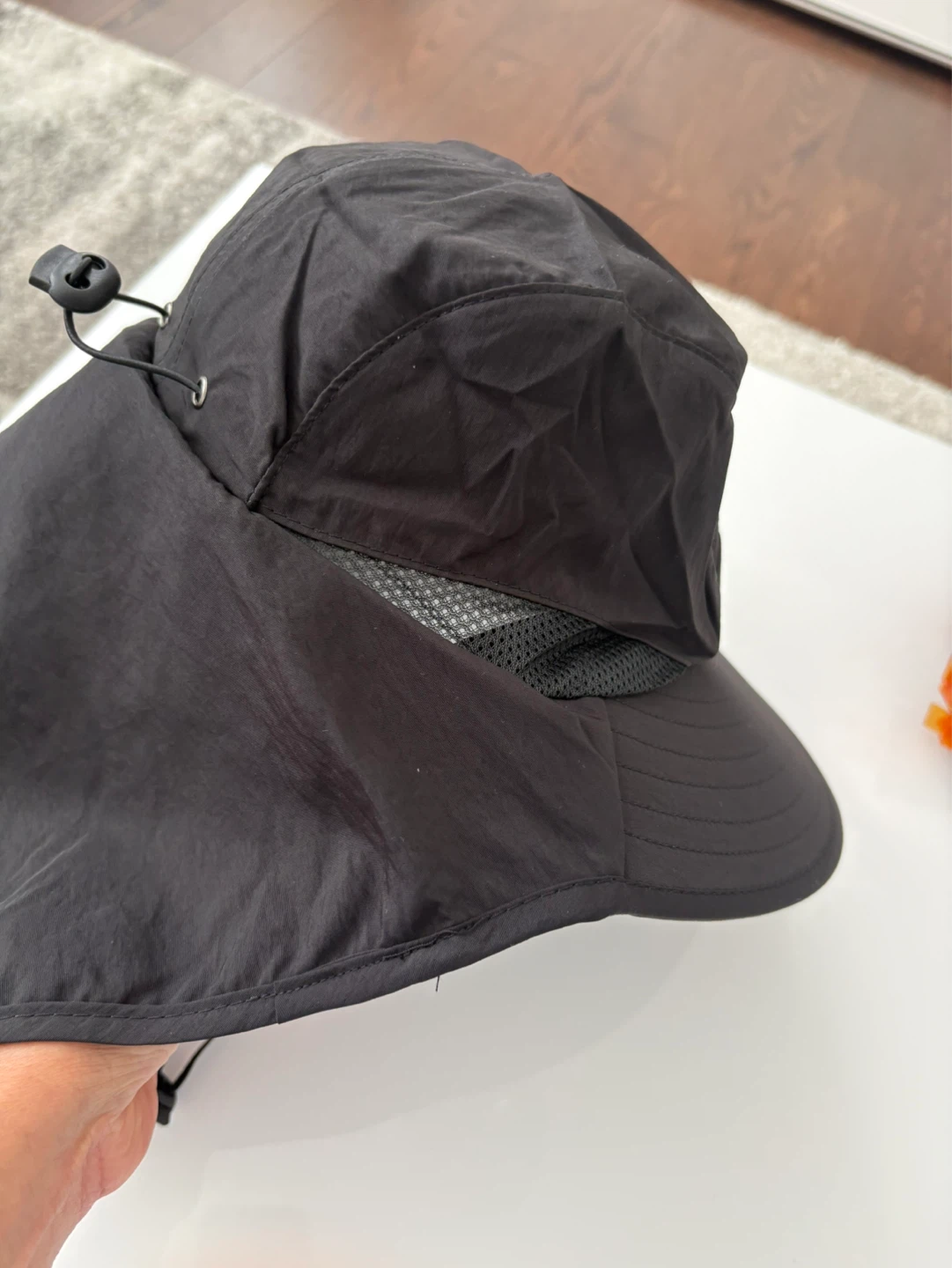 Black Sun Hat with Neck Flap - photo 3