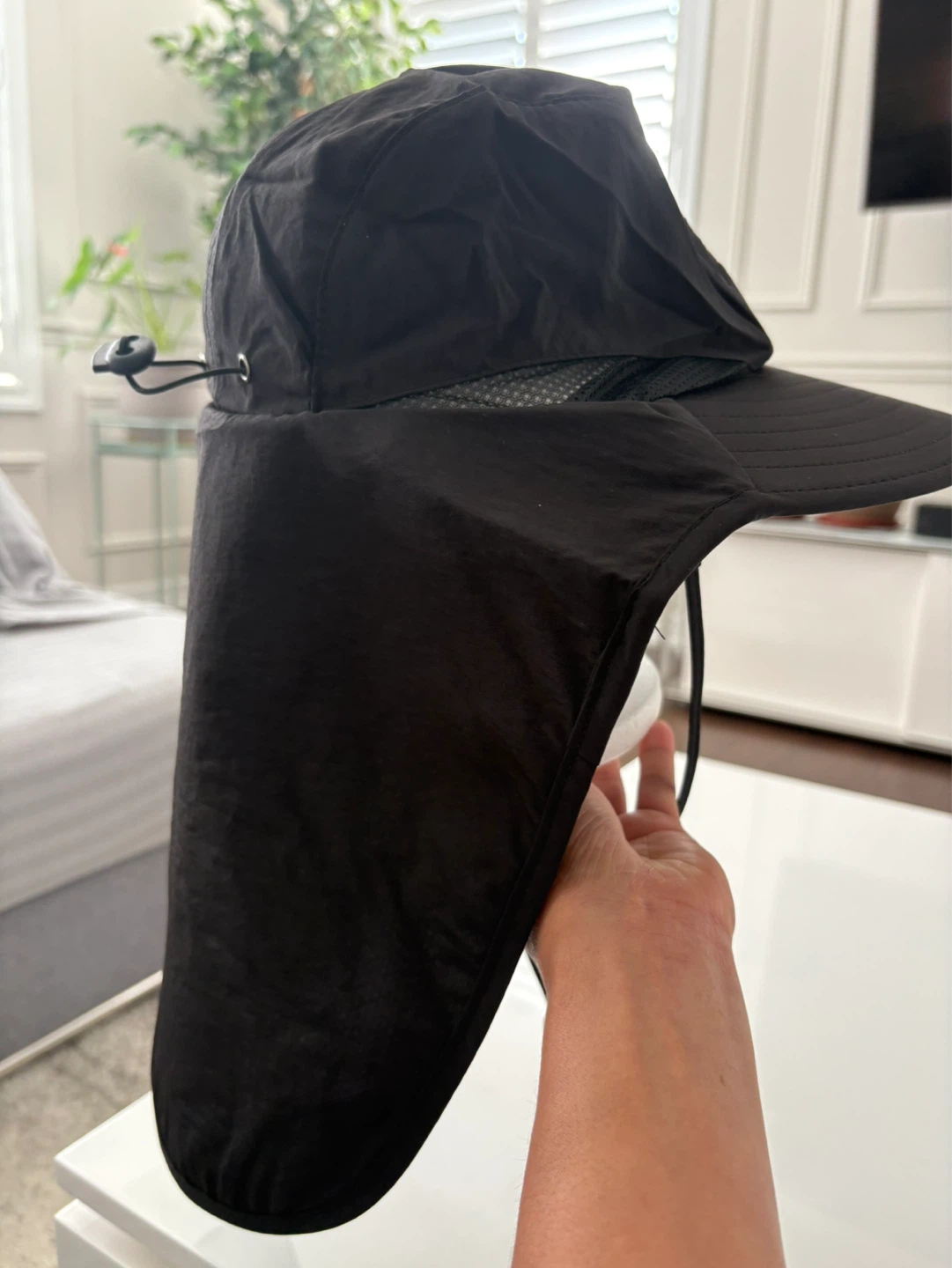 Black Sun Hat with Neck Flap - photo 2