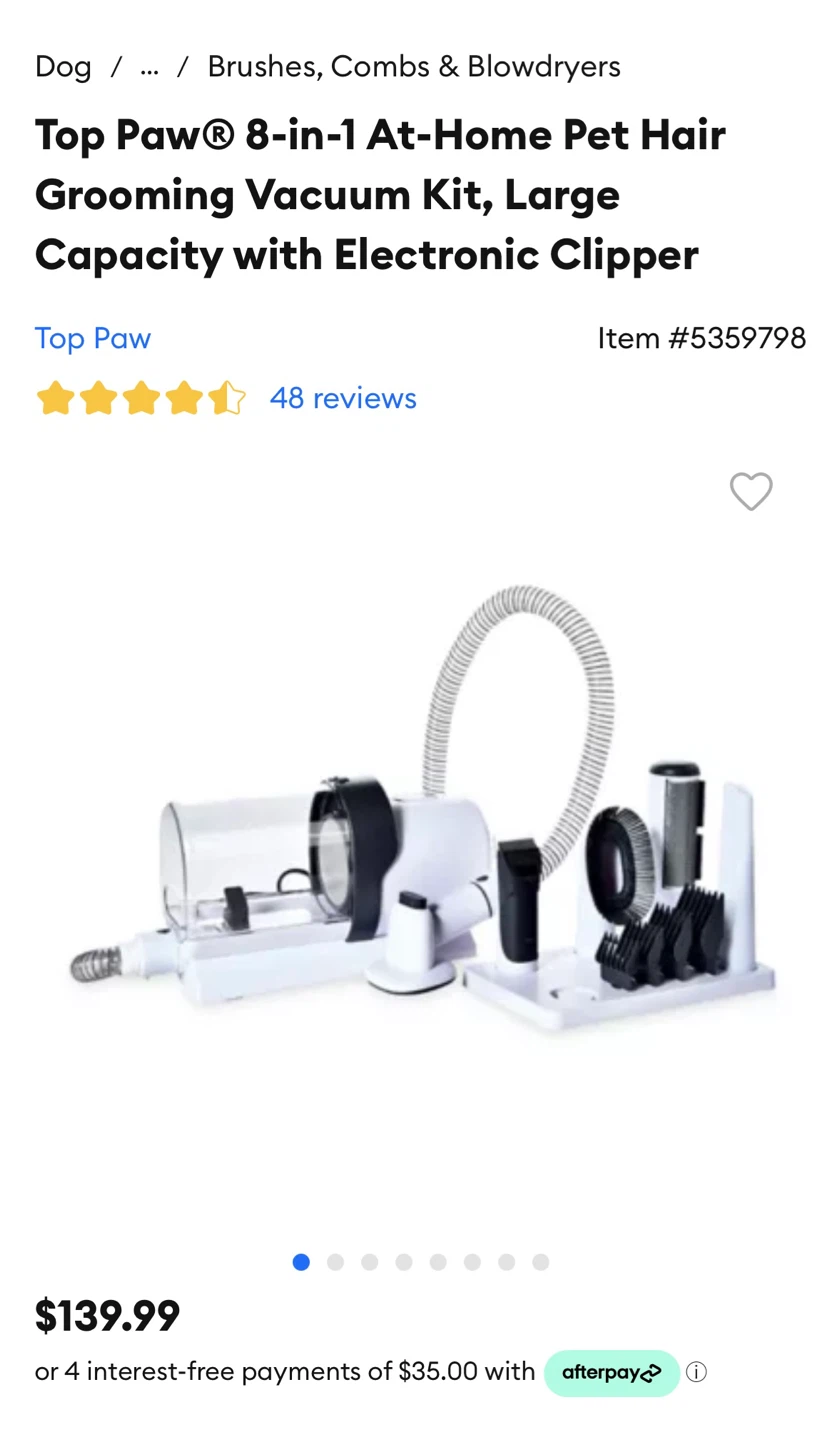 Top Paw 8-in-1 Pet Grooming Vacuum Kit - photo 2