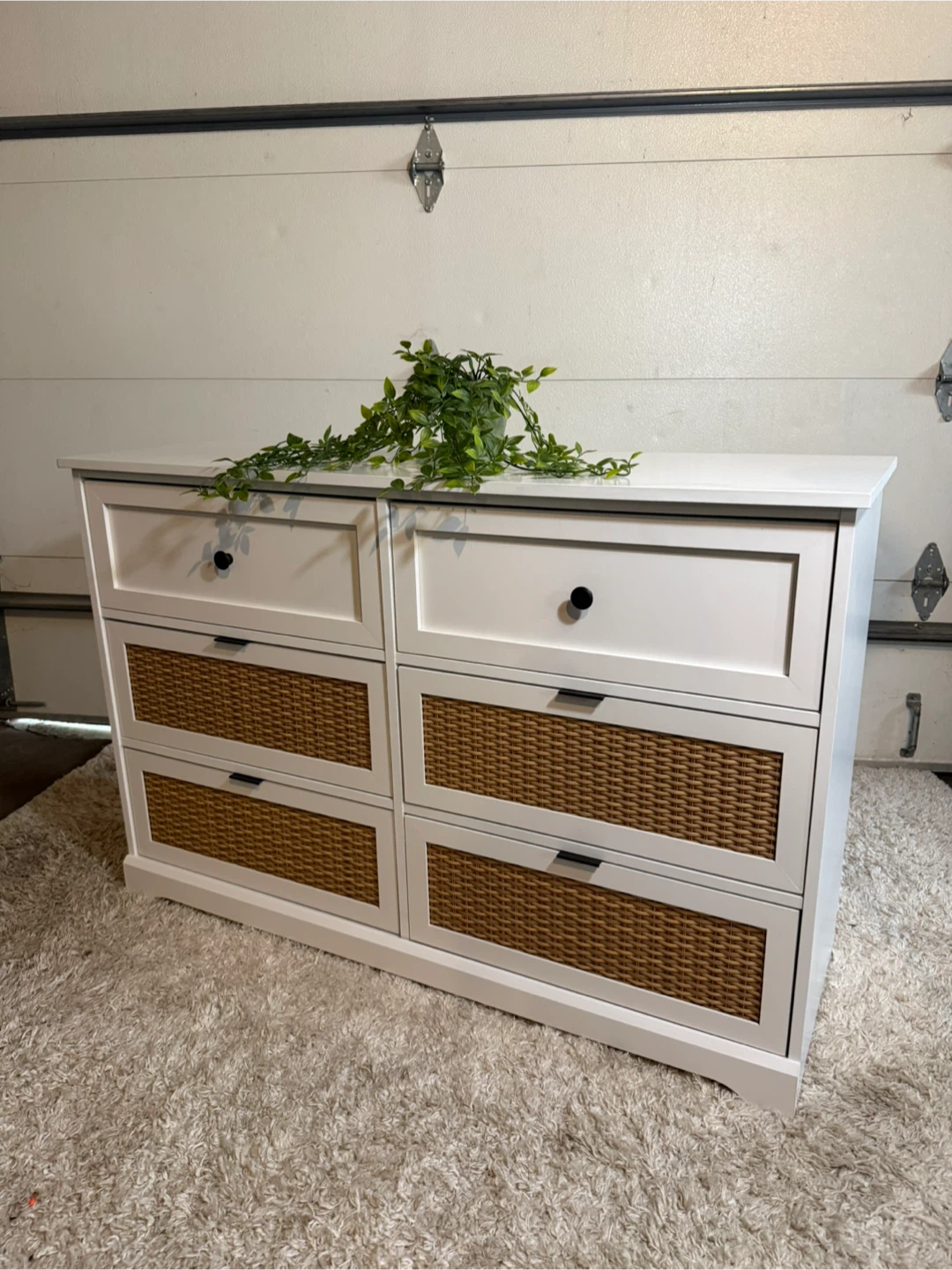 White Dresser with Woven Baskets - photo 2