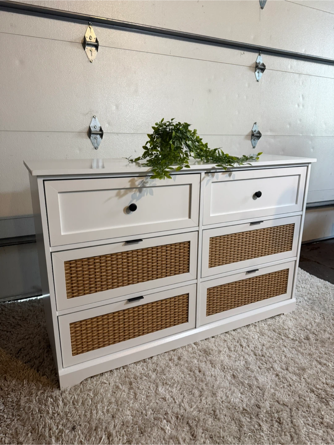 White Dresser with Woven Baskets - photo 3