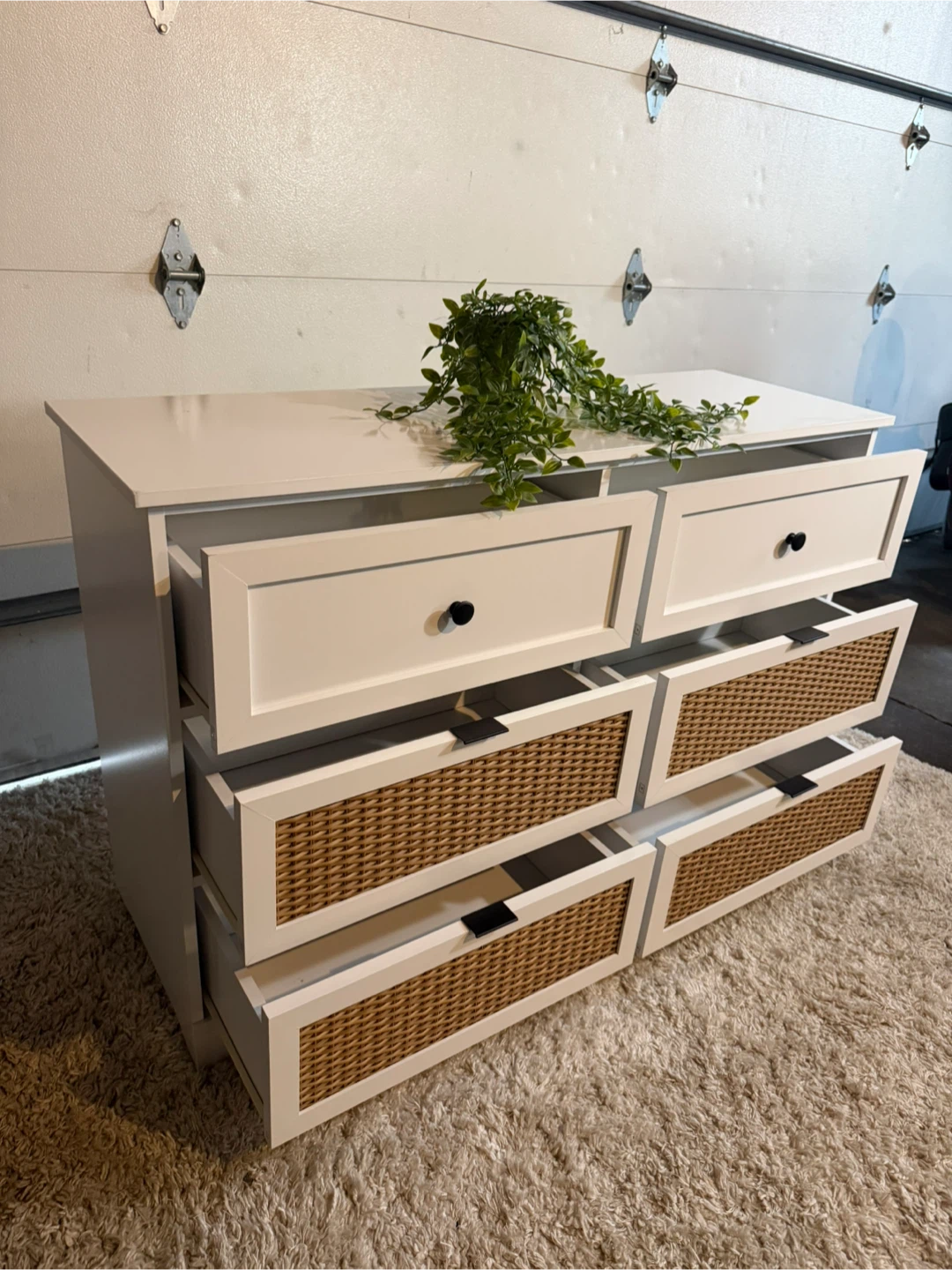 White Dresser with Woven Baskets - photo 4