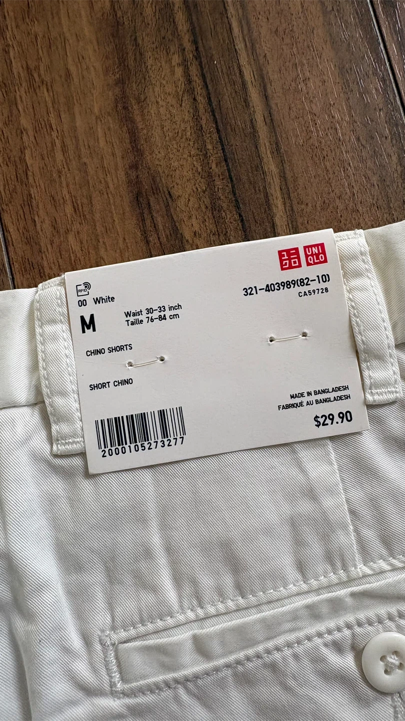 Uniqlo White Chino Shorts - Size M - photo 3