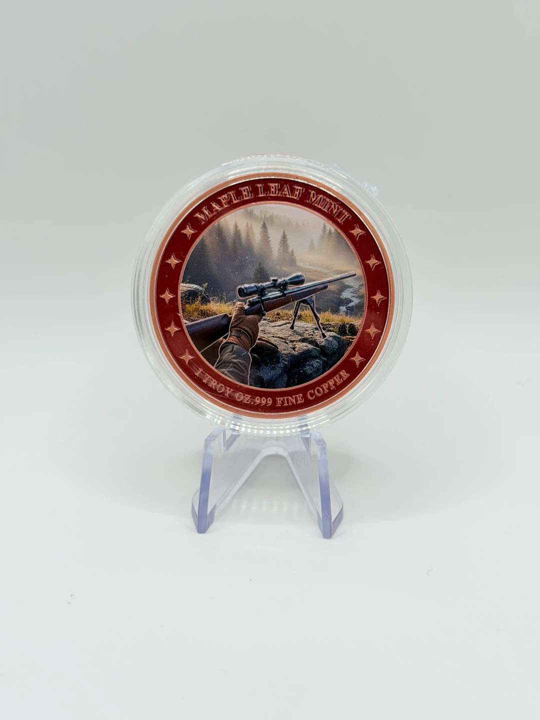 Maple Leaf Mint Deer Hunting 1oz .999 Colorized Fine Copper - photo 2