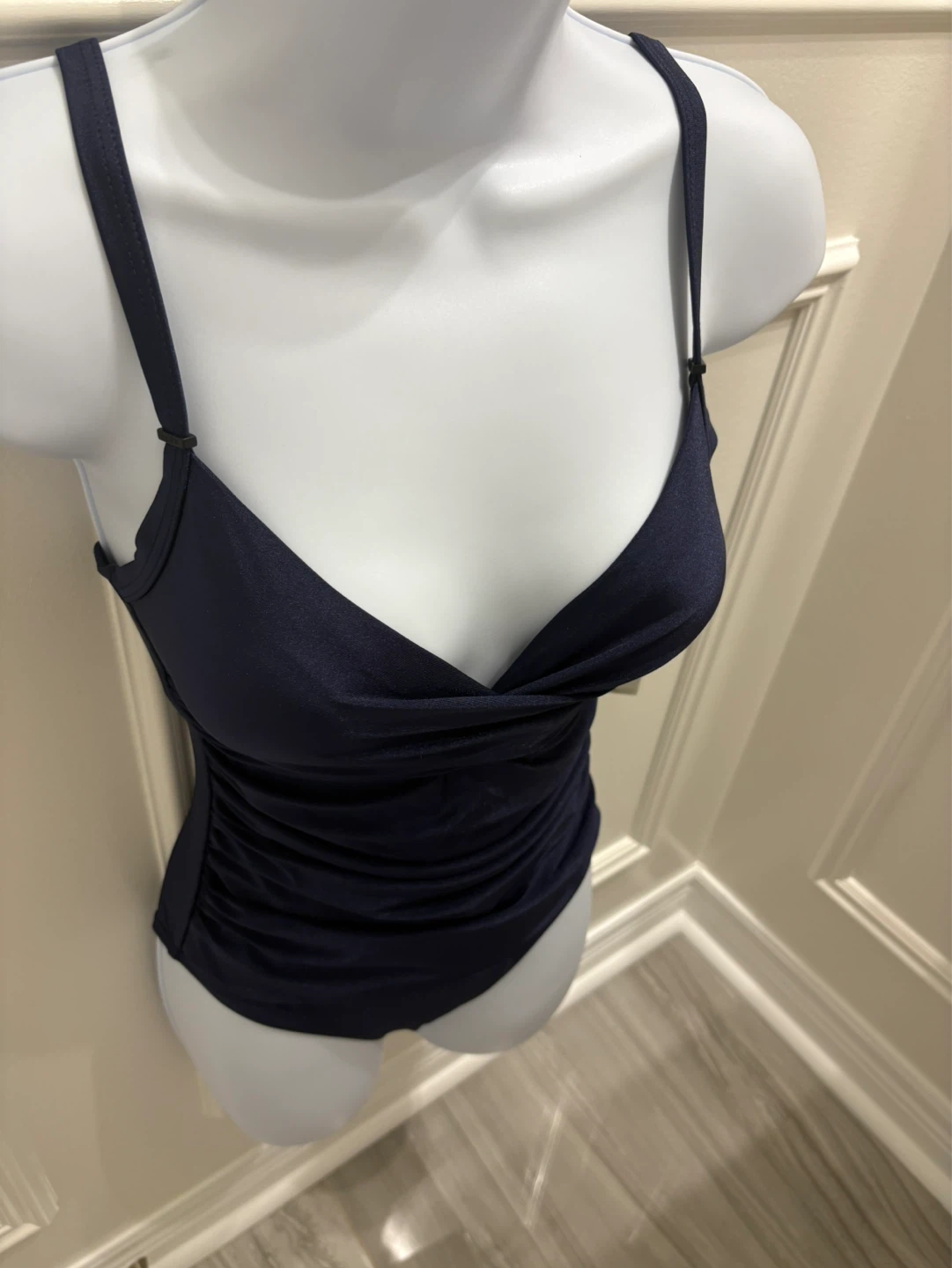 DKNY Navy Ruched Tankini Top - photo 5