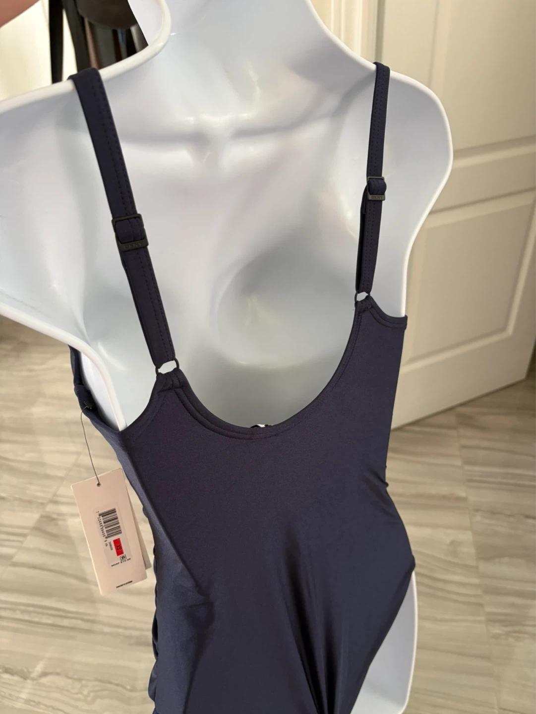 DKNY Navy Ruched Tankini Top - photo 4