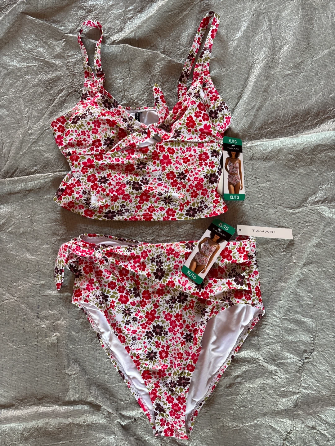 Tahari Floral Bikini Set XL/TG
