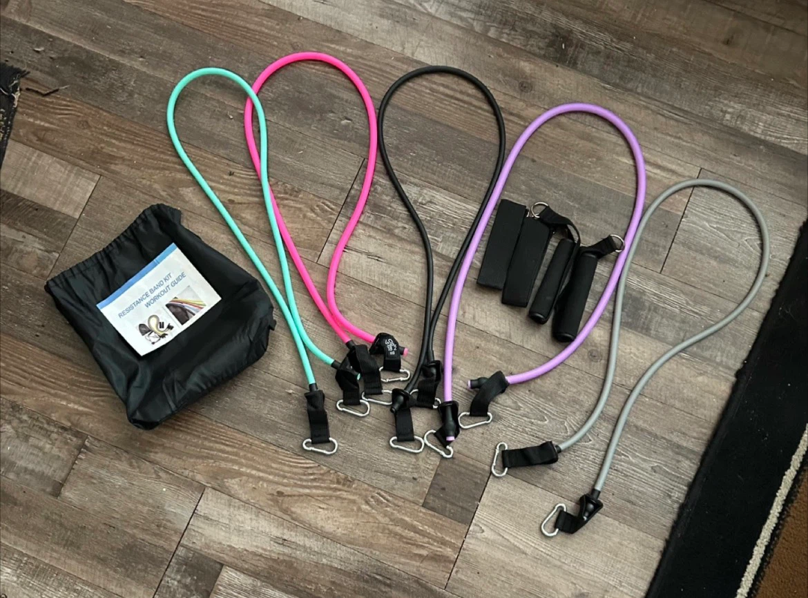 Resistance Band Set with Handles and Bag