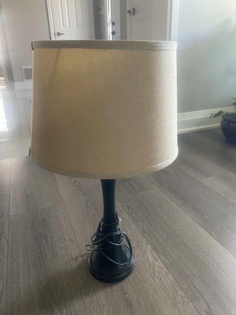 Table Lamp with Cream Shade