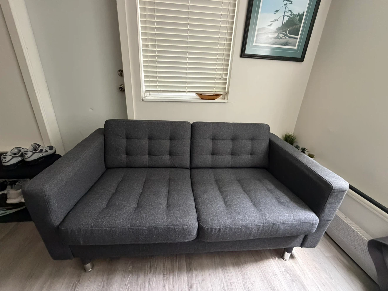 IKEA MORABO Loveseat - Dark Gray/Metal