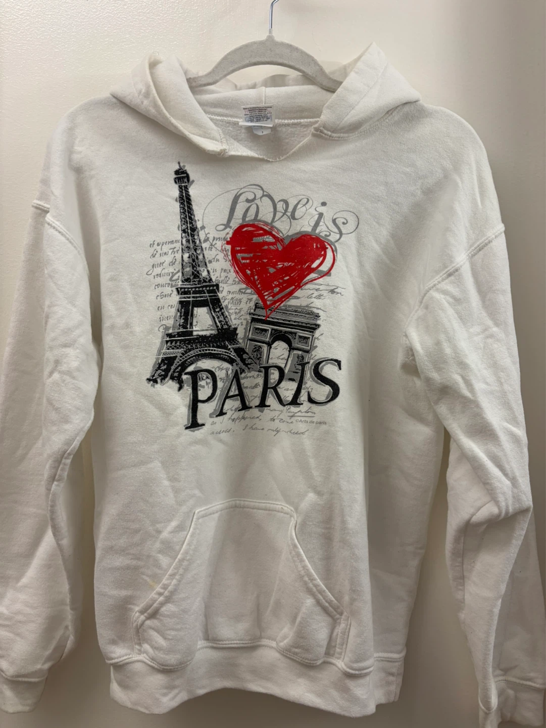 White Paris Eiffel Tower Hoodie