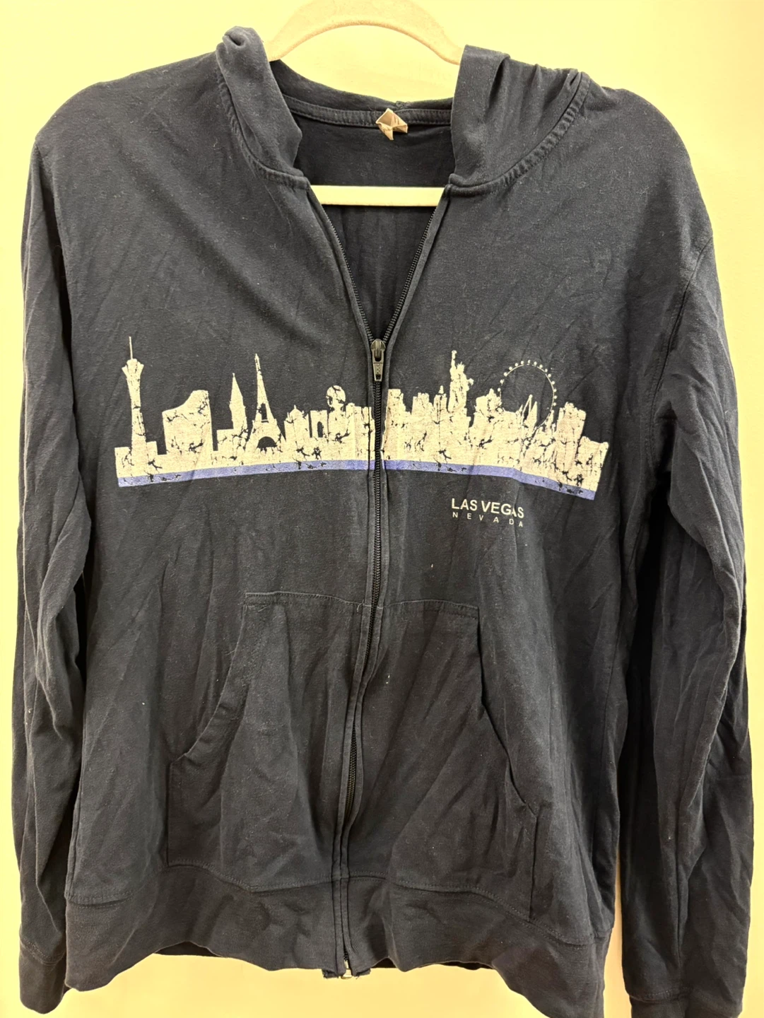 Navy Las Vegas Skyline Zip-Up Hoodie