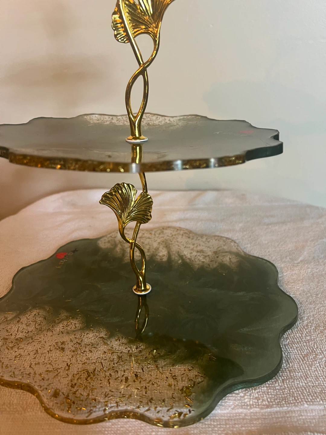 3-Tier Gold Ginkgo Leaf Dessert Stand - photo 2