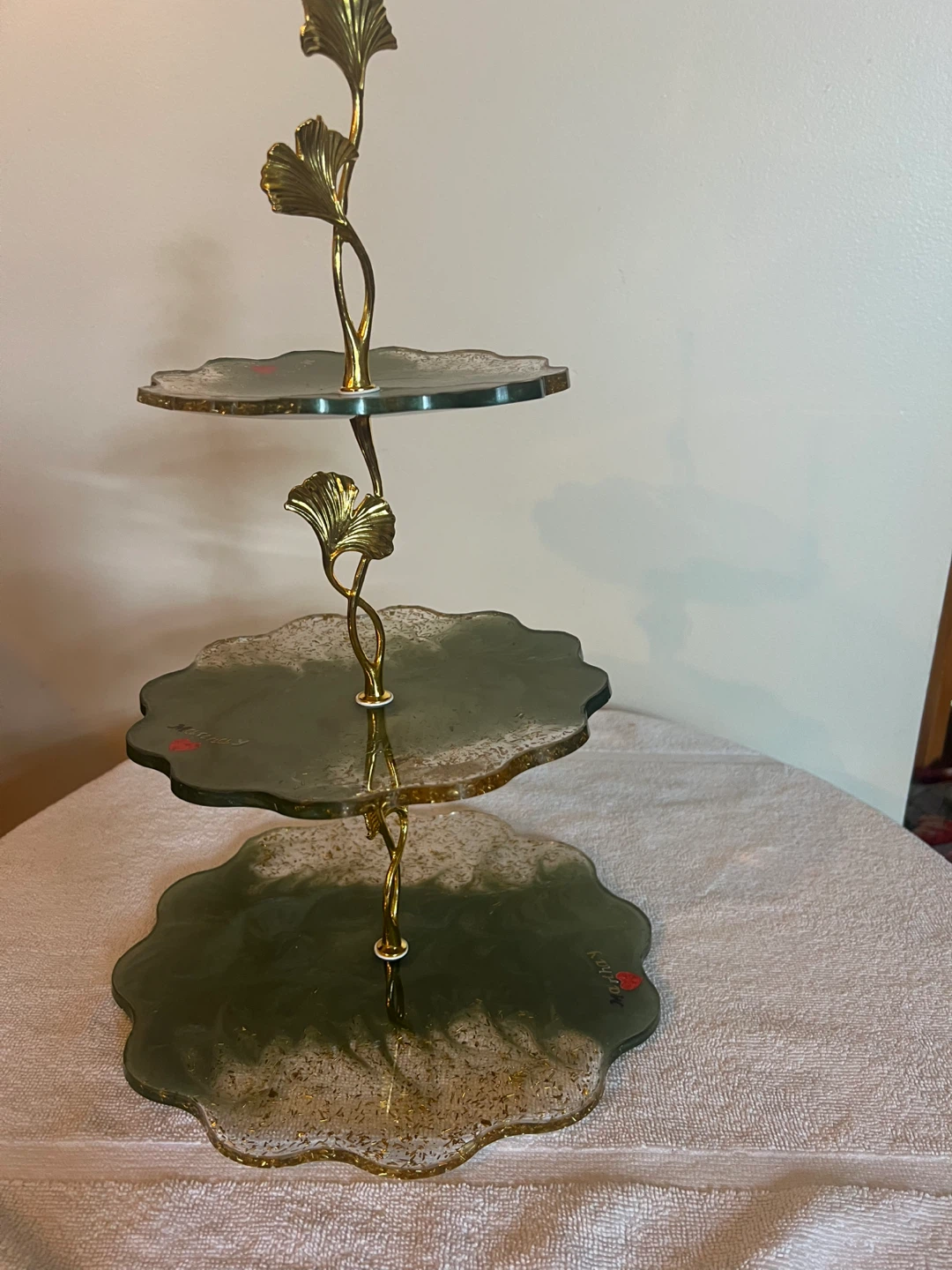 3-Tier Gold Ginkgo Leaf Dessert Stand - photo 5