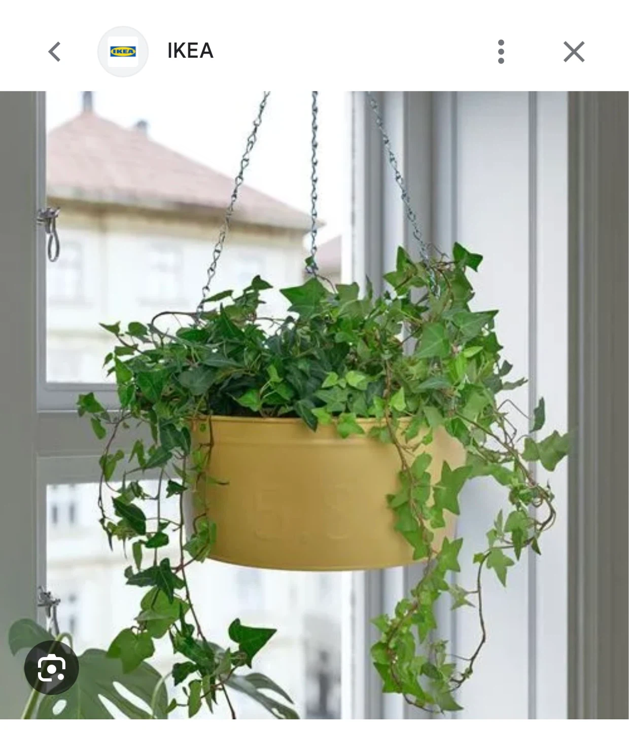 IKEA ÅKERBÄR Hanging Planter Pot Yellow Metal 5.8L