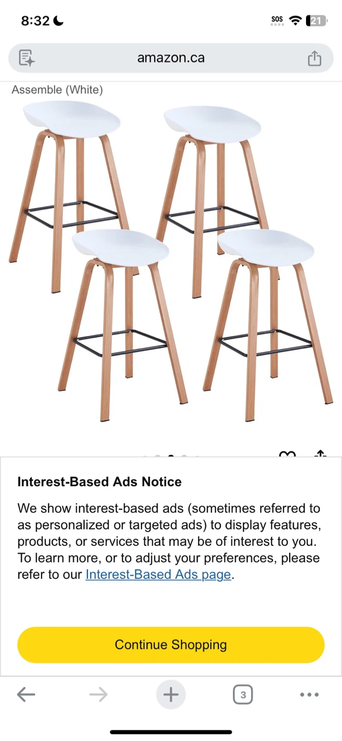 Set of 4 White Bar Stools with Wooden Legs - photo 2